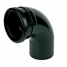 110mm Black Right Angle Soil Pipe Bend 90º (Spigot/Socket)