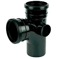 FloPlast SP190B Black Soil Pipe Branch 92.5º with Ring Seal Boss