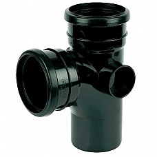 FloPlast SP190B Black Soil Pipe Branch 92.5º with Ring Seal Boss