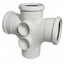 FloPlast SP230W 92.5º White Soil Pipe Double Branch
