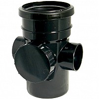 110mm Black Access Pipe Socket Spigot Screwed Cap - PVCu