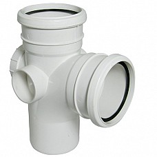 FloPlast SP502W White Soil Pipe Access Branch - 92.5 Degrees - 110mm