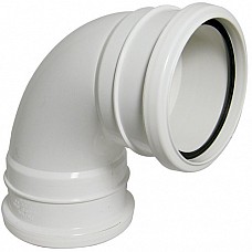 FloPlast SP561W White Soil Pipe 90-Degree Bend Double Socket - 110mm