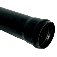 (SP4B) Black Soil Pipe - 4m x 110mm, Socketed Soil Pipe for Superior Durability