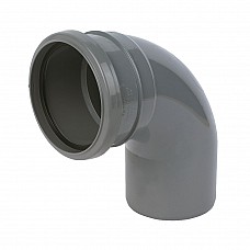 (SP161G) 110mm 90 Degree Right Angle Soil Pipe Bend - Grey