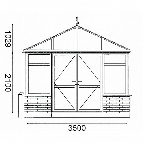 Edwardian 3.5m x 4m Conservatory On Dwarf Walls