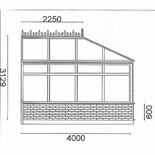 Edwardian 3.5m x 4m Conservatory On Dwarf Walls