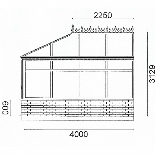 Edwardian 3.5m x 4m Conservatory On Dwarf Walls