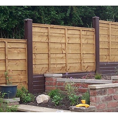 Green Plastic Fence Posts with Metal Inserts - 9-Foot Length (110mm x 110mm)