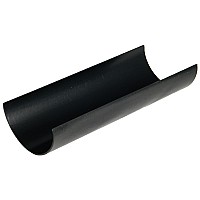Floplast Cast Iron Effect Half Round Black 4m Gutter