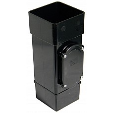 Floplast 65mm Black Square Downpipe Access pipe (RXS1B)