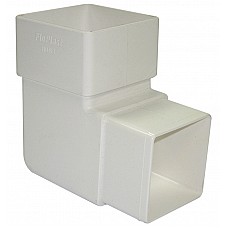 65mm White Square 90º Downpipe Bend | Durable Gutter Pipe Bend