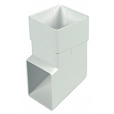 65mm White Square Downpipe Shoe | Gloss White Downpipe Spout for 65mm Square Downpipes