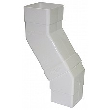 Floplast 65mm White Square Downpipe  Adjustable Offset (RBS5W)