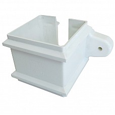 65mm White Square Classic Downpipe Clip with Lugs | Traditional Gutter Clip