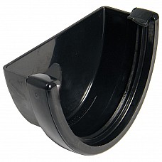 Floplast Black 115mm Deep Flow Gutter External Stop End – Secure Guttering Closure