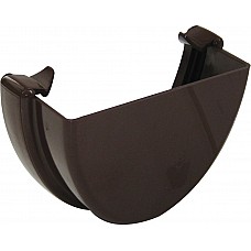 Floplast Brown 115mm Deep Flow Gutter External Stop End – Secure Gutter Closure