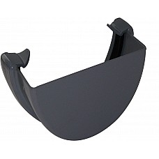 Floplast Grey 115mm Deep Flow Gutter External Stop End