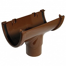 Floplast Brown 115mm Deep Flow Gutter Running Outlet – Efficient Water Drainage