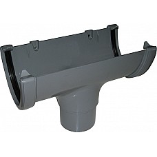 Floplast Grey 115mm Deep Flow Gutter Running Outlet