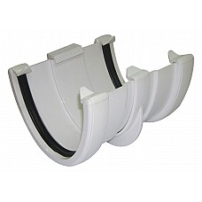 Floplast 115mm White Deep Flow Gutter Union/Joint