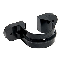68mm Black Round Classic Downpipe Clips with Lugs – Gloss Black Finish 