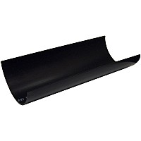 112mm Black Half-Round Guttering – 4m Length with Gloss Finish
