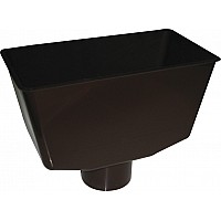 Brown Gutter Hopper - Universal Fit for 65mm Square & 68mm Round Downpipes - Aquaflow