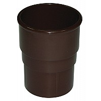 68mm Brown Round Downpipe Joint/Socket - Aquaflow