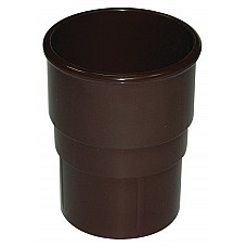 68mm Brown Round Downpipe Joint/Socket - Aquaflow