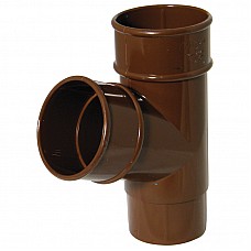 68mm Brown Round Downpipe Branch 67.5º - Aquaflow