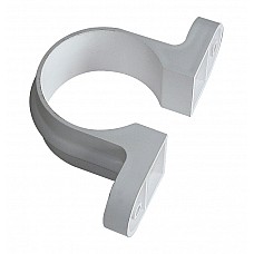 68mm White Round Classic Downpipe Clips with Lugs