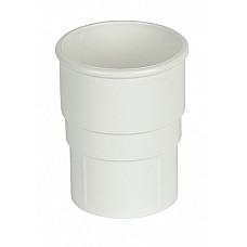 Floplast 68mm White Round Downpipe Joint (RS1W) - Gloss White Joiner