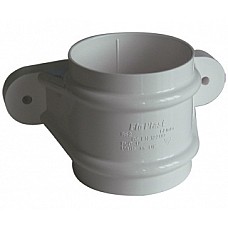 Floplast 68mm White Round Classic Downpipe Socket with Lugs (RS2W)