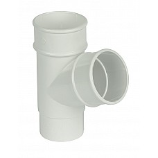 Floplast 68mm White Round Downpipe Branch (RY1W) - 67.5° Gloss White