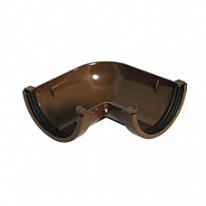 90º Angle - 76mm Miniflo Gutter - Brown
