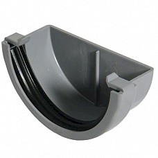 External Stopend - 76mm Miniflo Gutter - Grey