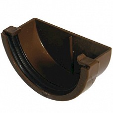 External Stopend - 76mm Miniflo Gutter - Brown