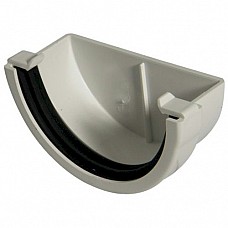 External Stopend - 76mm Miniflo Gutter - White