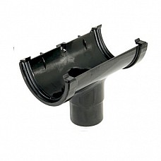 Running Outlet - Floplast 76mm Miniflo Gutter - Black