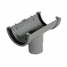 Running Outlet - Floplast 76mm Miniflo Gutter - Grey