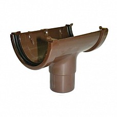 Running Outlet - Floplast 76mm Miniflo Gutter - Brown