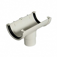 Running Outlet - Floplast 76mm Miniflo Gutter - White