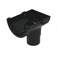 Stopend Outlet - Floplast 76mm Miniflo Gutter - Black