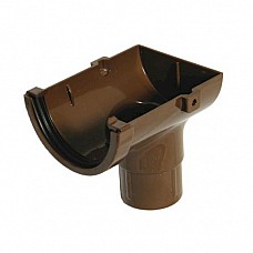 Stopend Outlet - Floplast 76mm Miniflo Gutter - Brown