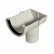 Stopend Outlet - Floplast 76mm Miniflo Gutter - White