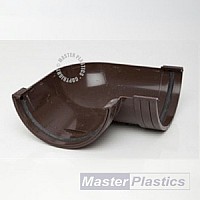 150mm Brown Half Round - 90º Angles for Poly Pipe Industrial Gutter