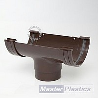 150mm Brown Half Round - Running Outlets for Poly Pipe Industrial Gutter