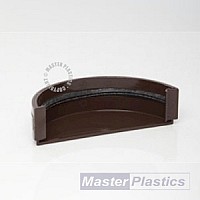 150mm Brown Half Round - Stop Ends External for Poly Pipe Industrial Gutter 
