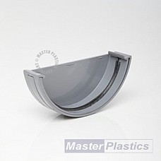 150mm Grey Half Round - StopEnd External Polypipe Industrial Gutter